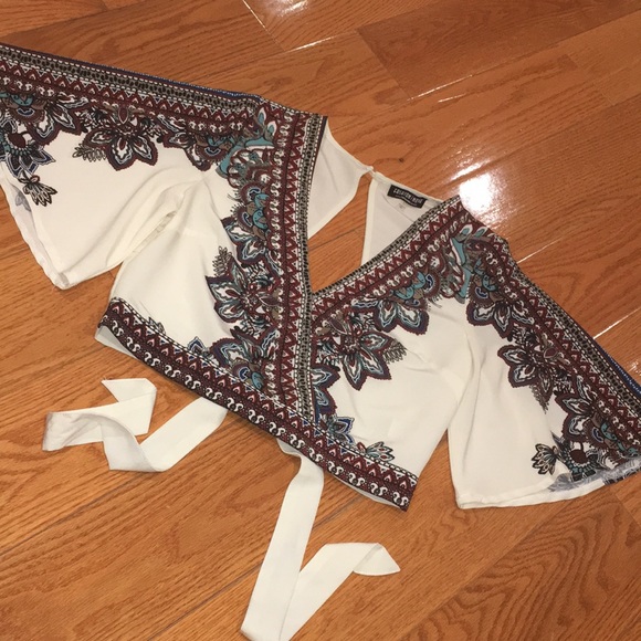 Tops - Open Tie back Crop blouse